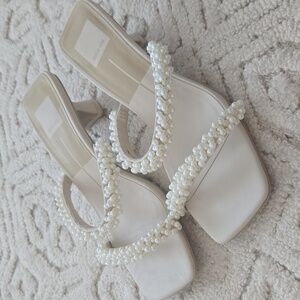 Kitten Heel Pearl Sandals White Dolce Vita Boni Pearl